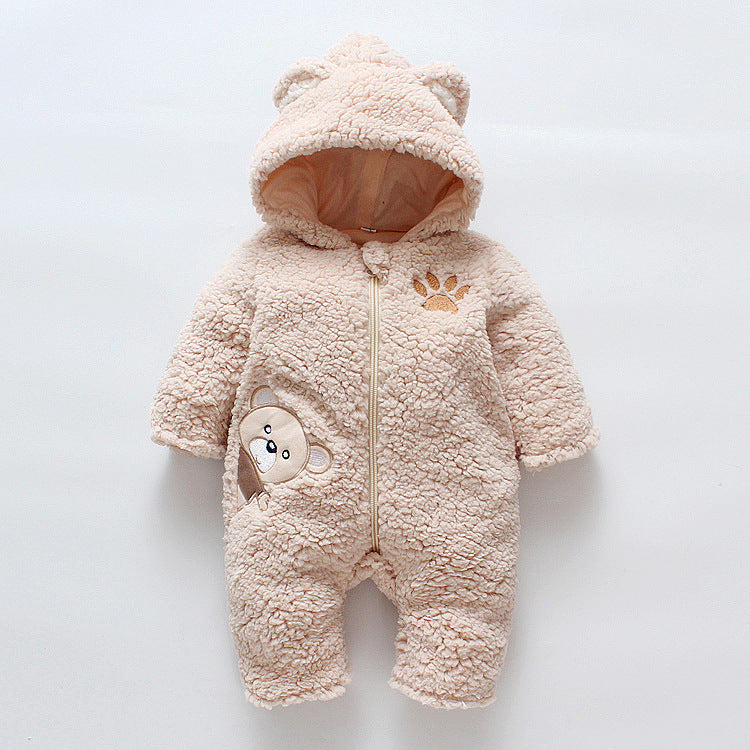 Baby Boy Bear Paw / Print Design Thermal Fleece Lined Hooded Zipper