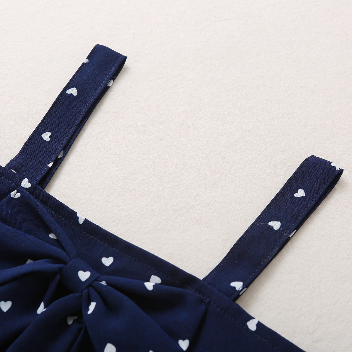 Baby Girl Bowknot Design Heart Print Camisole and Trouser with Headband Set