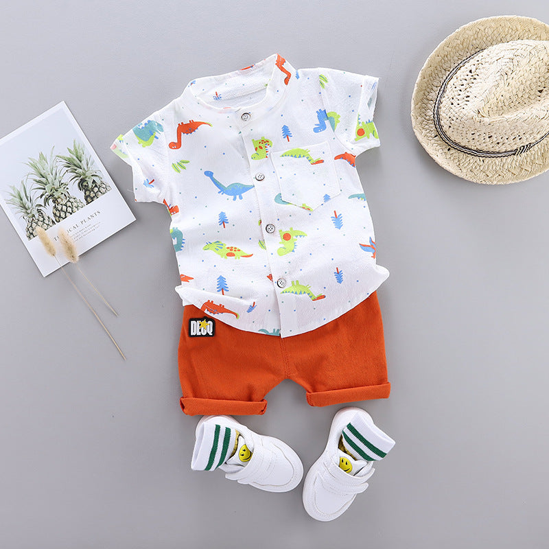 2-Piece Baby Boy Dino Print Tee and Shorts Set