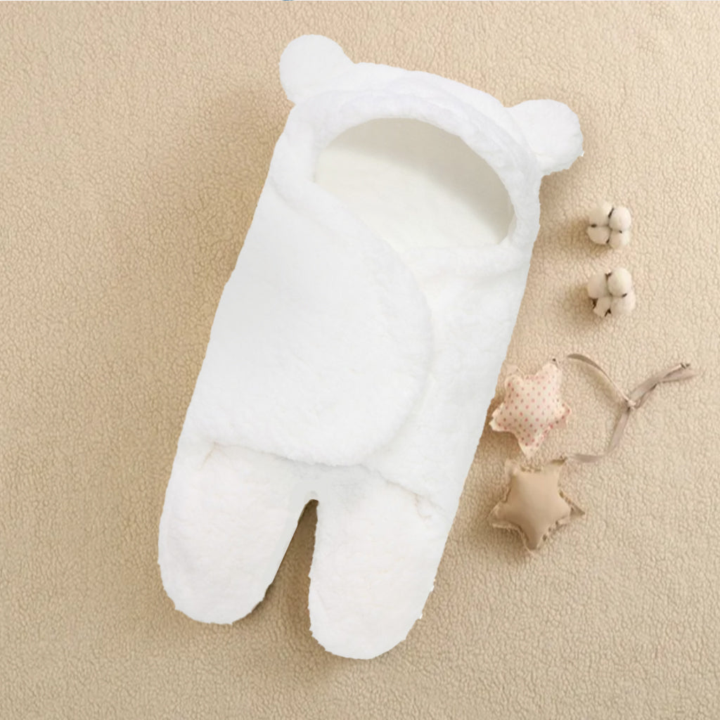 Baby Blanket Swaddle Wrap Winter Cotton Plush Hooded Sleeping Bag