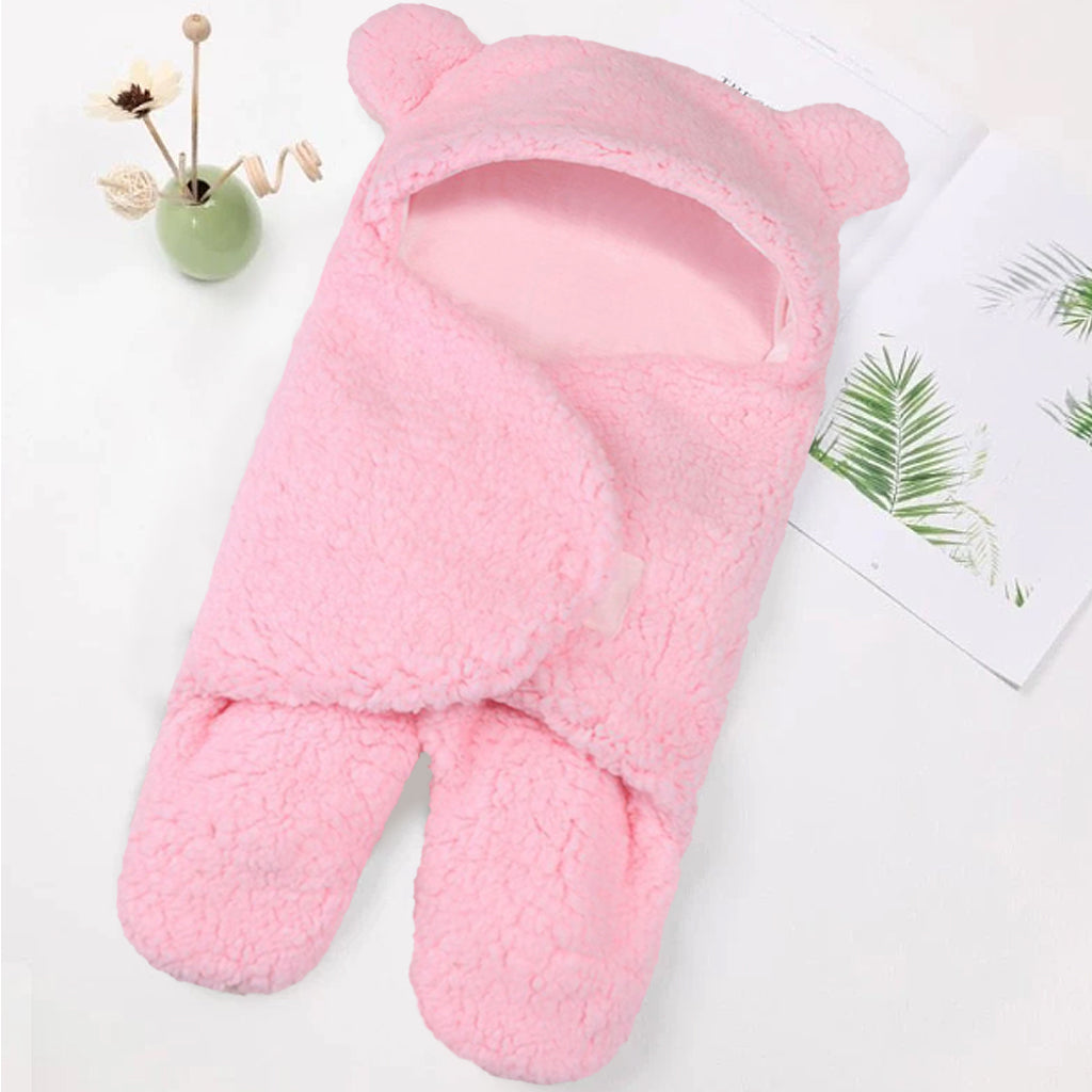 Baby Blanket Swaddle Wrap Winter Cotton Plush Hooded Sleeping Bag