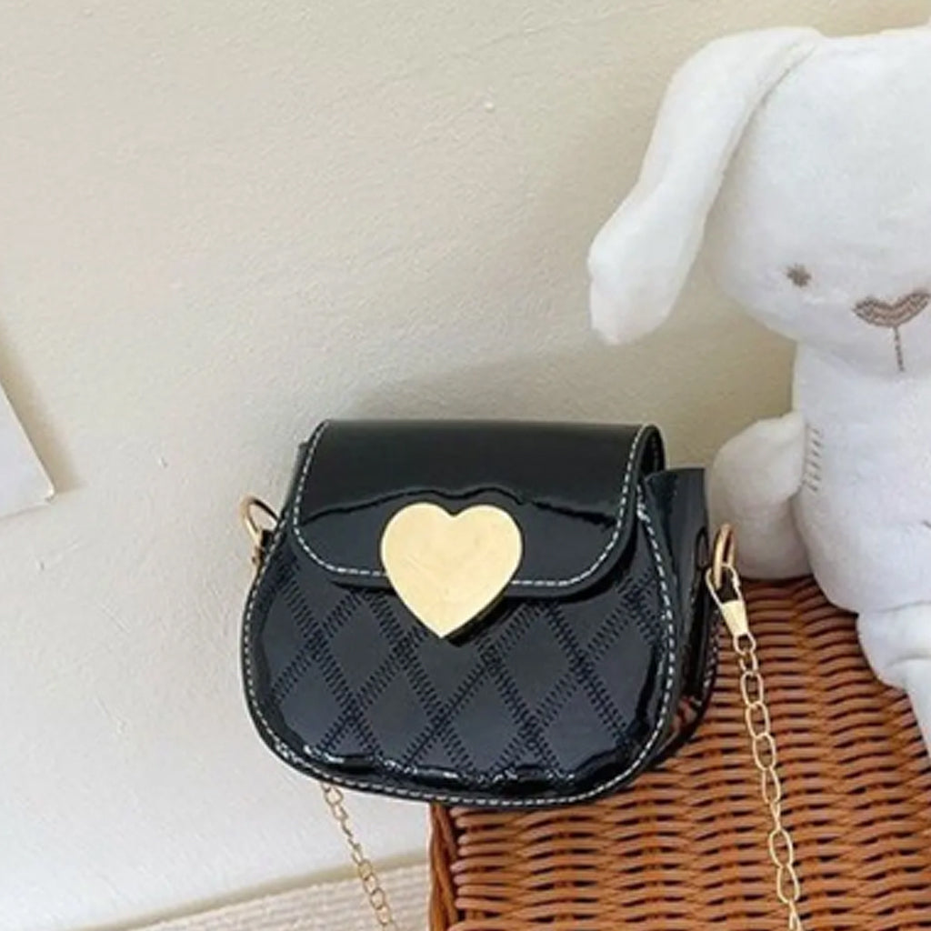 Baby Girls Causal Embossed Heart Pattern Shoulder Bag