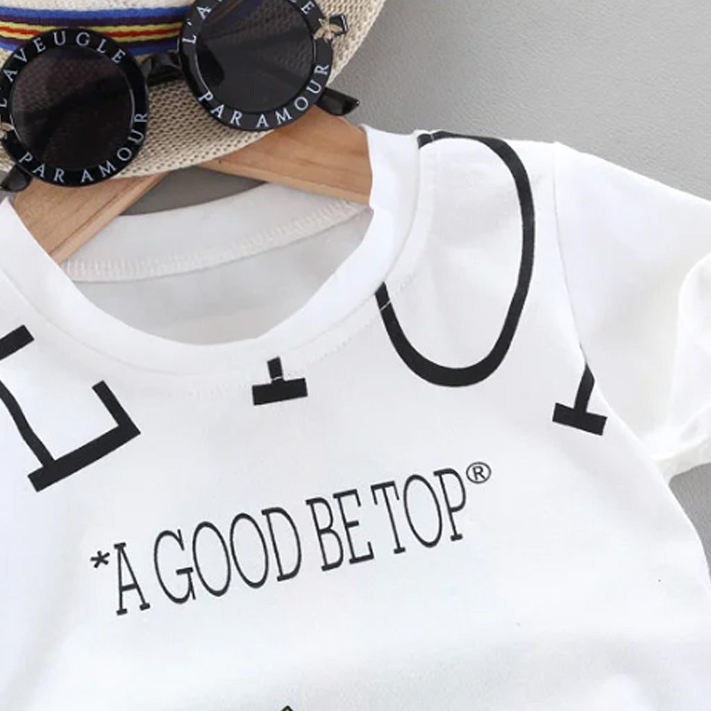 2ps Baby Boy Dragon print Half-Sleeve Shirt and Solid Shorts Set