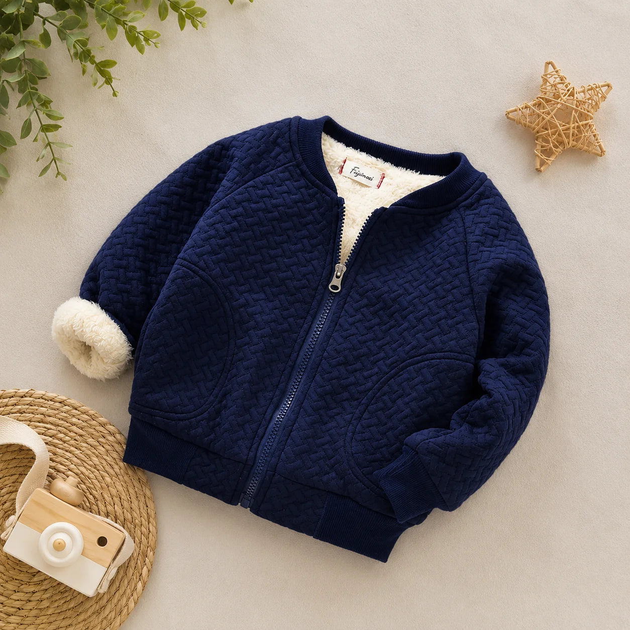 Toddler Boy Causal Berber Thicken Fleece Long-sleeve Coat