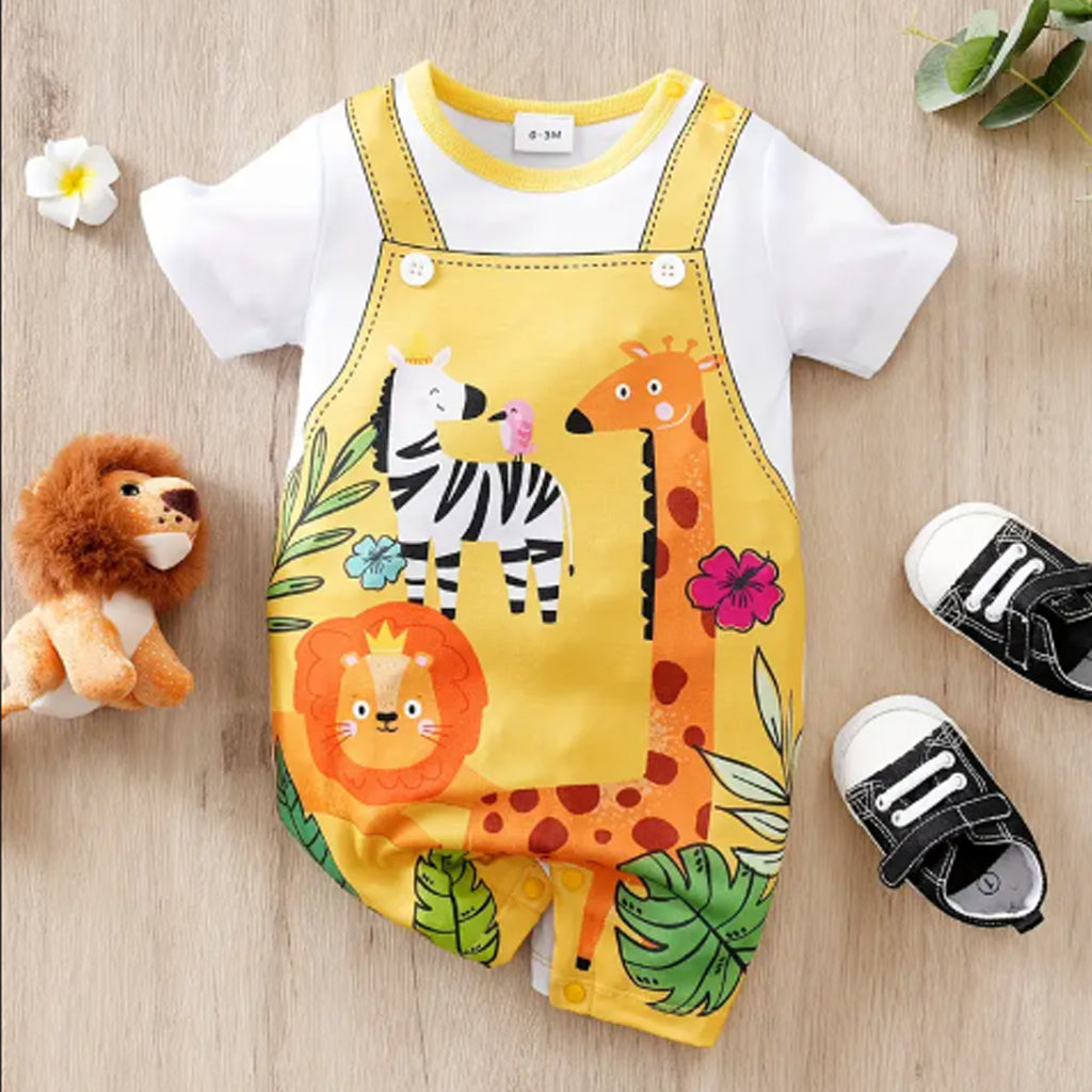 Baby Boy Animal Print Short-sleeve Romper