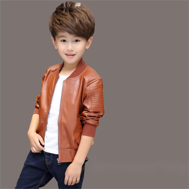 Baby Boy Long-sleeve Leather Jacket