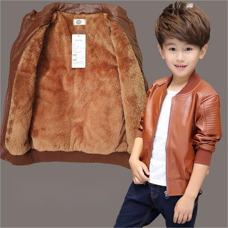 Baby Boy Long-sleeve Leather Jacket