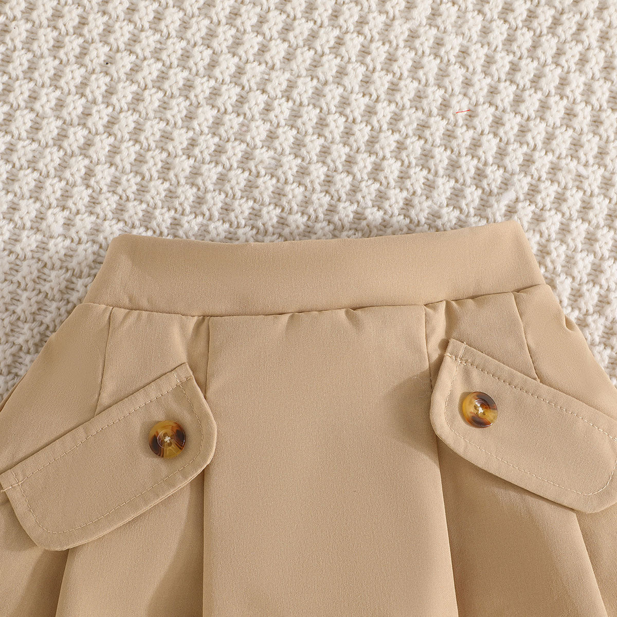 3Pcs Toddler Girl Solid Colour Mesh Grip Pullover, Cami Top, and Solid Skirt