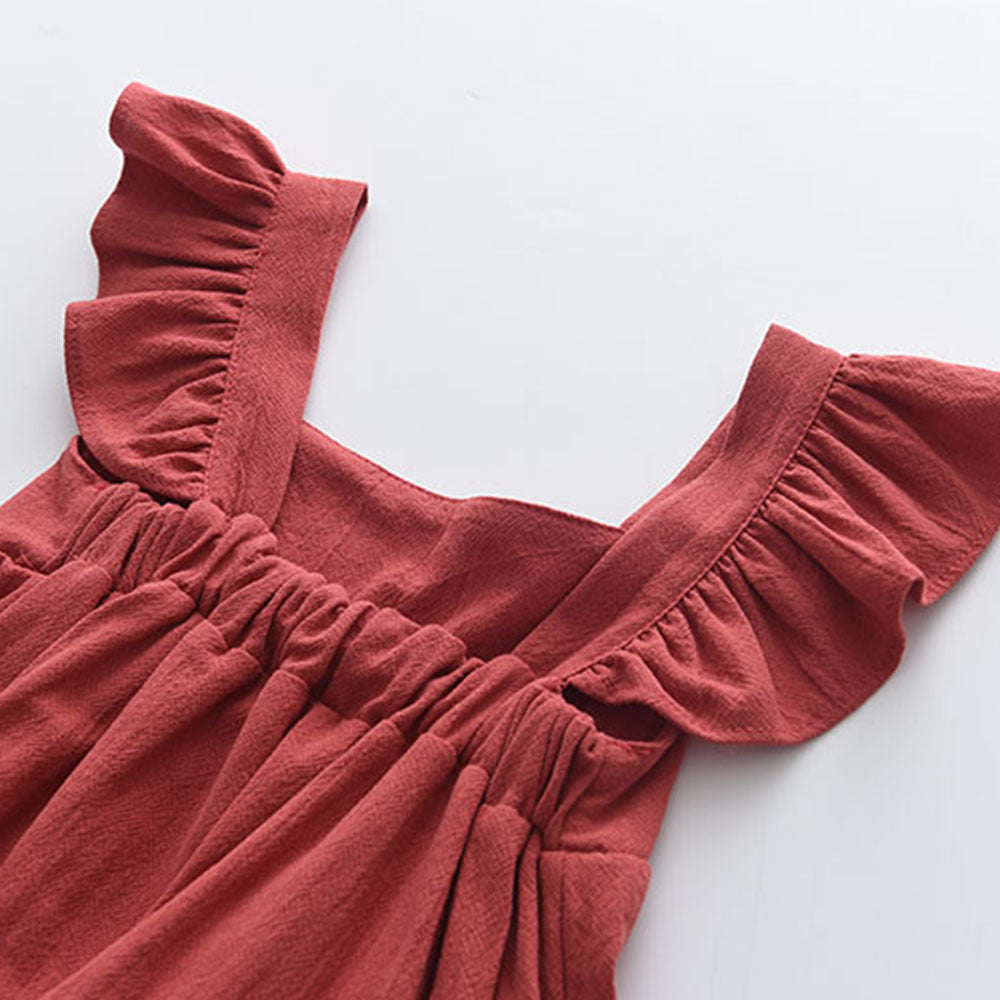 Baby Girl Flounce Layered Flutter Sleeve Baby Dress