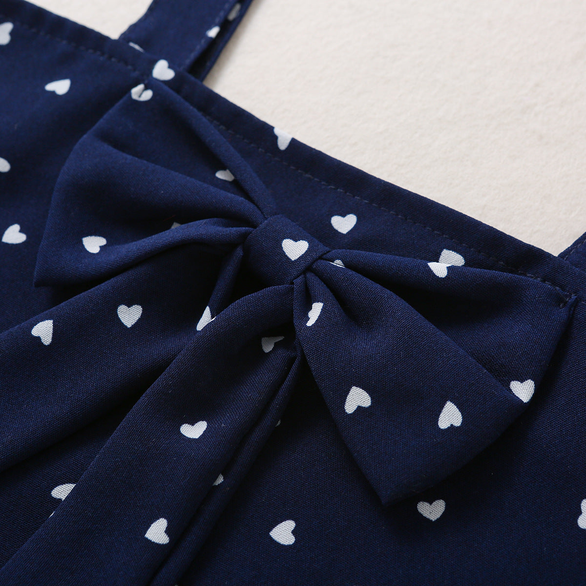 Baby Girl Bowknot Design Heart Print Camisole and Trouser with Headband Set