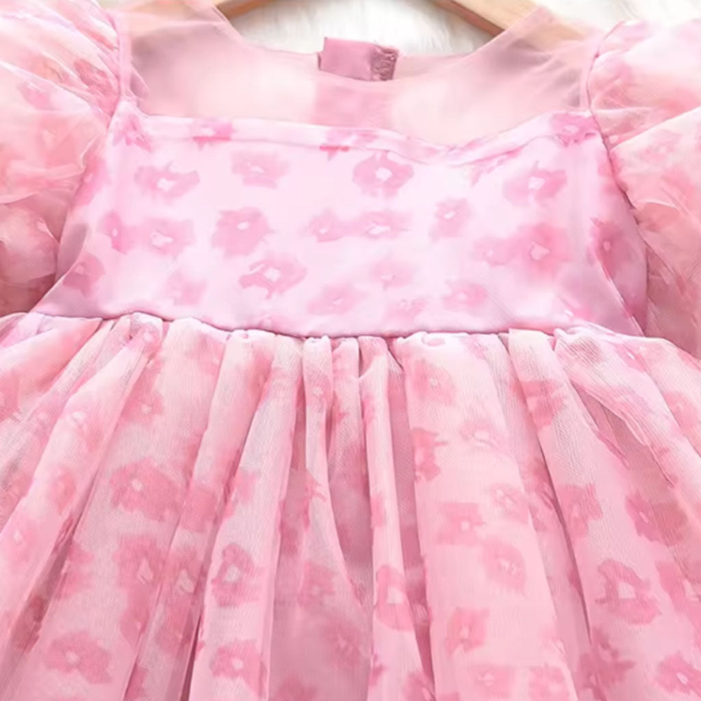 Tulle Flower Baby Girl Mesh Fairy Princess Dress without Headband Set