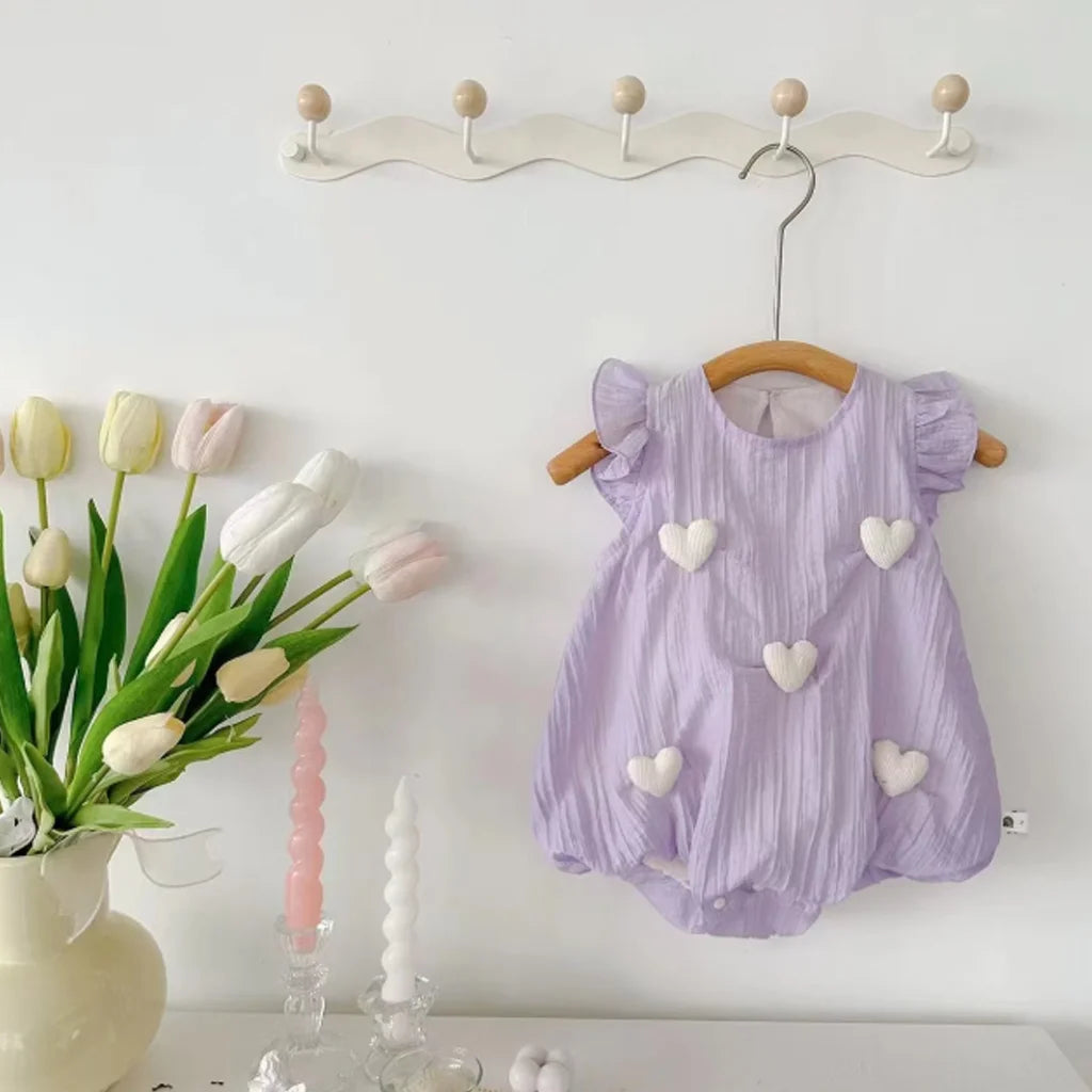 Baby Girl 3D Heart Romper