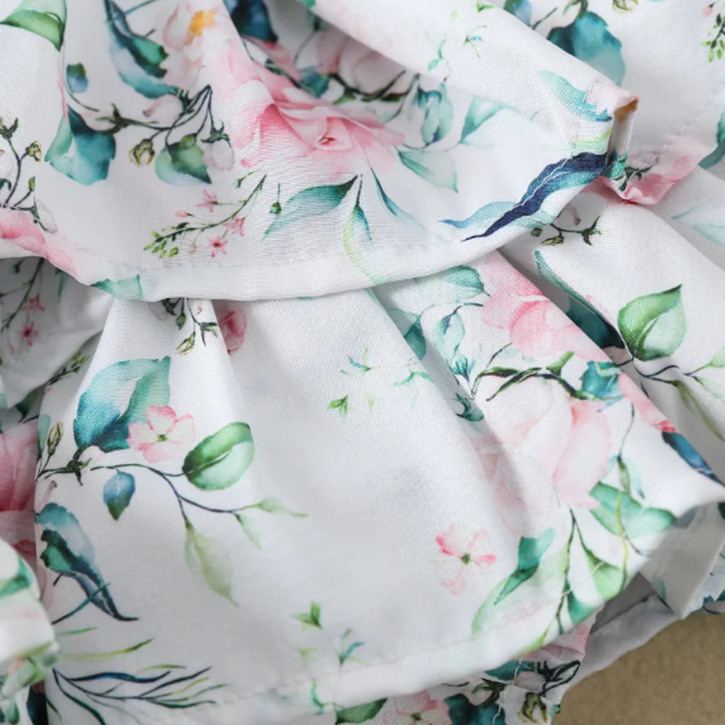 Baby Girls Floral Sleeveless Smocked Romper