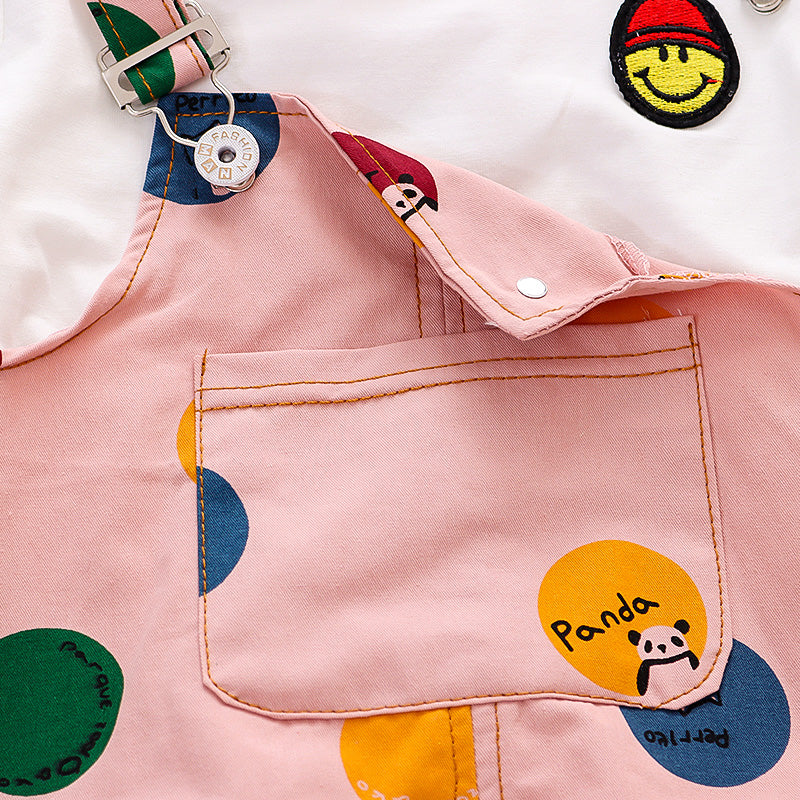 2-Piece Baby Boy Multicolors Dots Overall