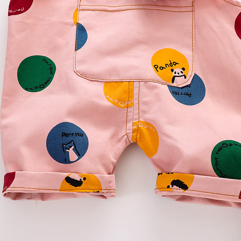 2-Piece Baby Boy Multicolors Dots Overall