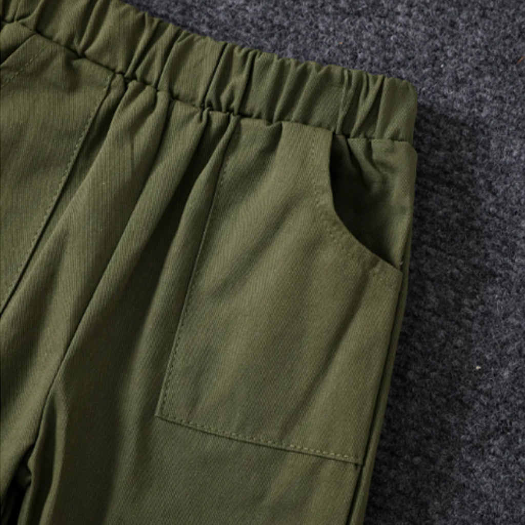 2pcs Toddler Boy Playful Dinosaur Print Tee & Cargo Shorts Set