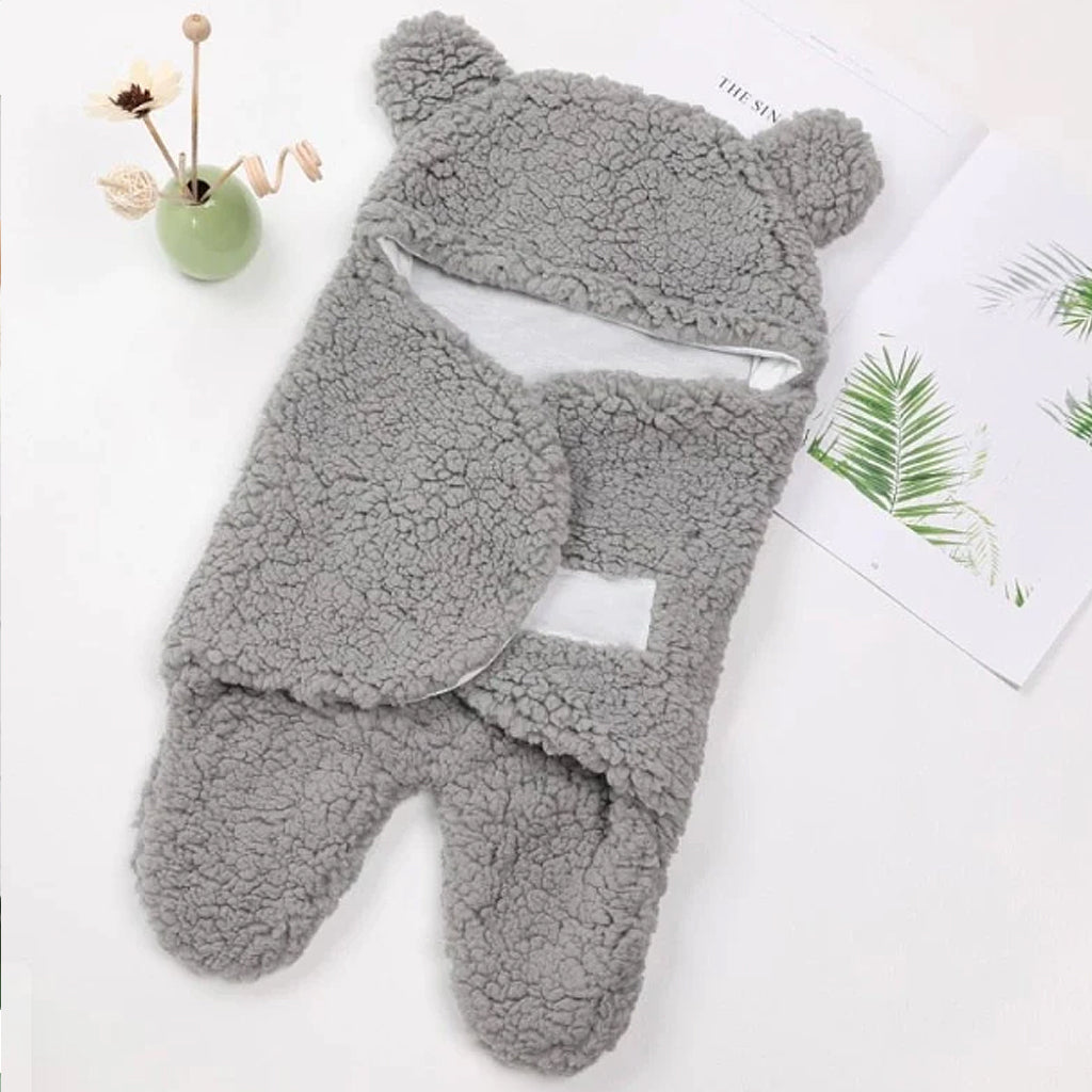 Baby Blanket Swaddle Wrap Winter Cotton Plush Hooded Sleeping Bag