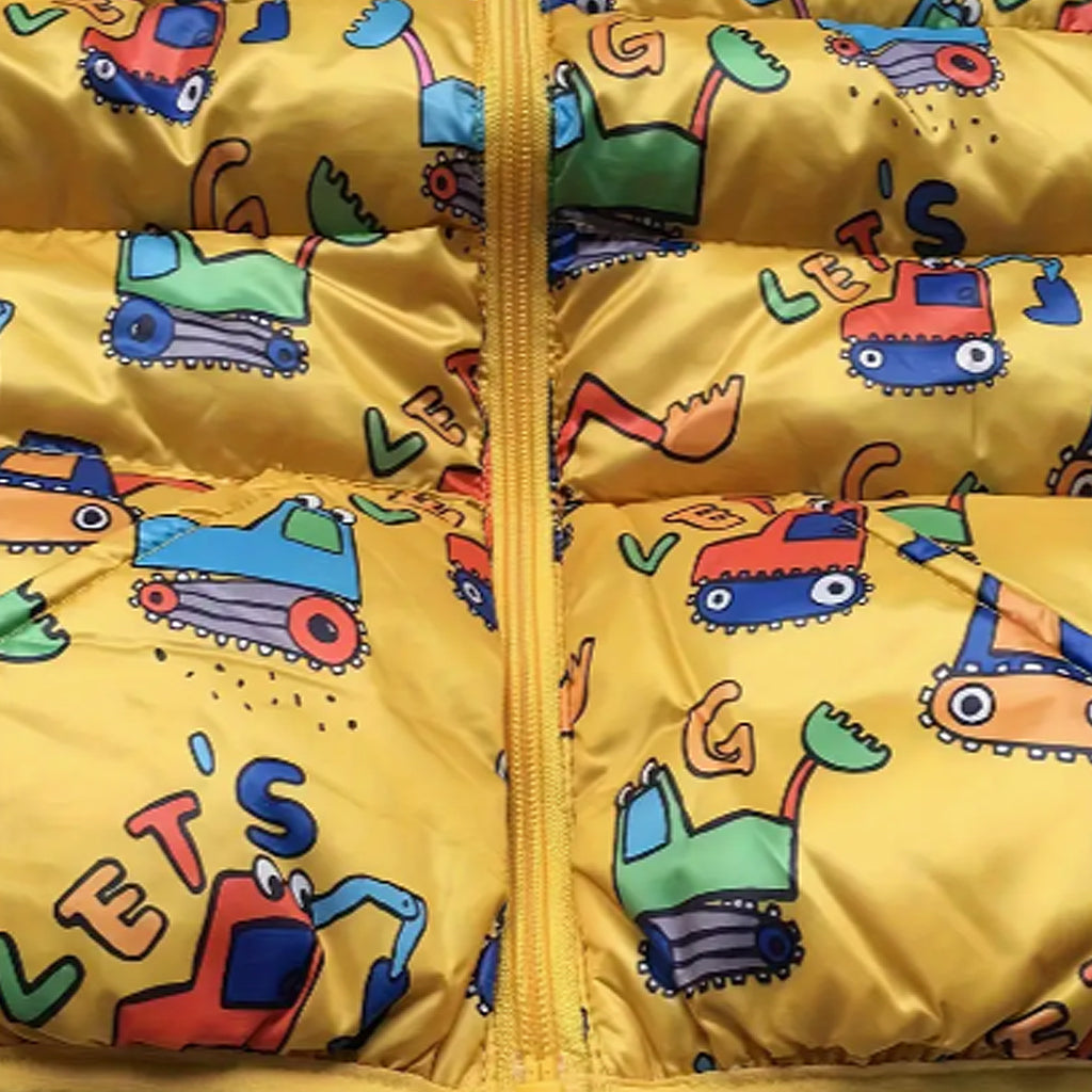 Toddler Girl/Boy Ear Design Car Print Hooded Jacket