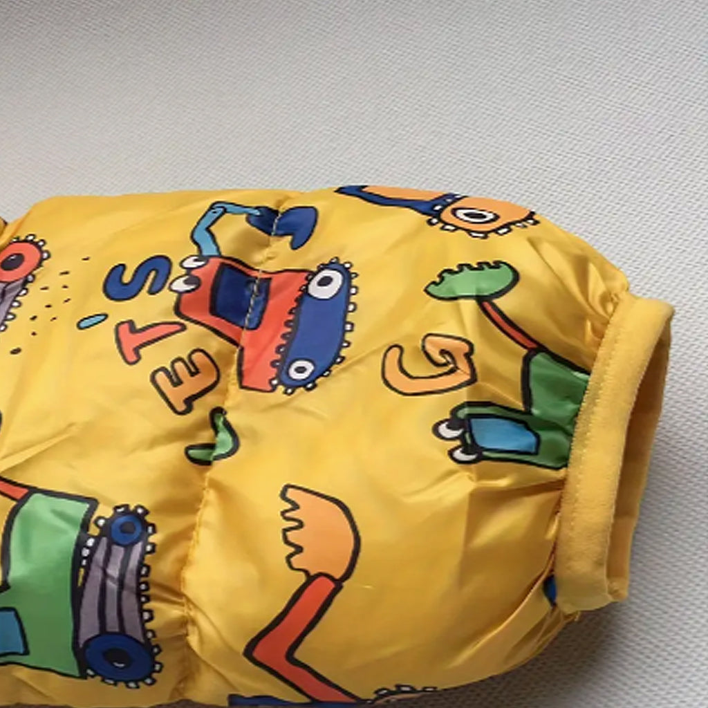 Toddler Girl/Boy Ear Design Car Print Hooded Jacket