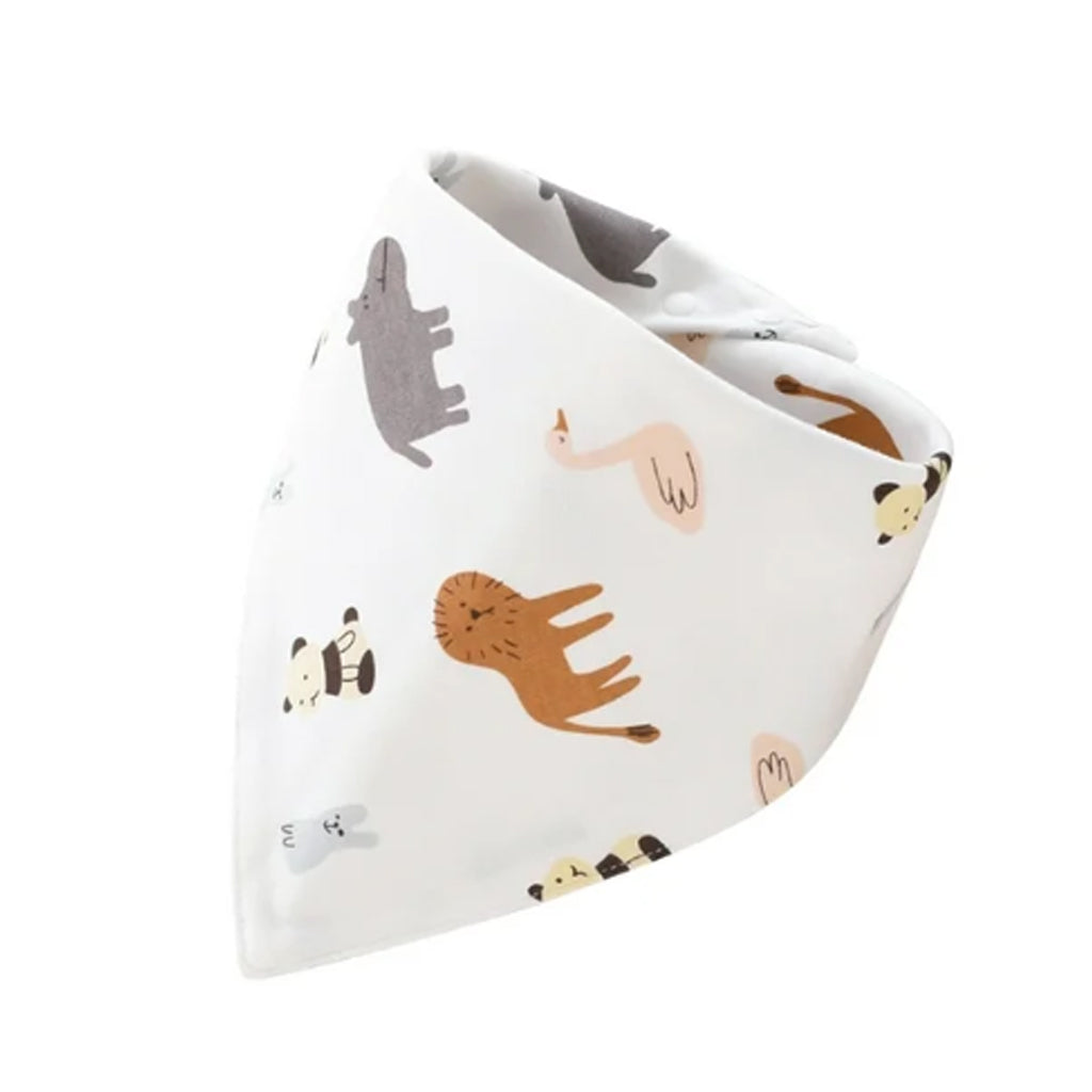 5 Pcs Baby Bibs Double Layer Cute Cotton Infant Saliva Bibs