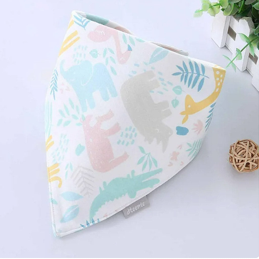 5 Pcs Baby Bibs Double Layer Cute Cotton Infant Saliva Bibs