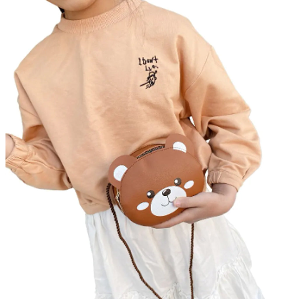 Kids Girl Crossbody Cute Cartoon Bear  Print Shoulder Bag