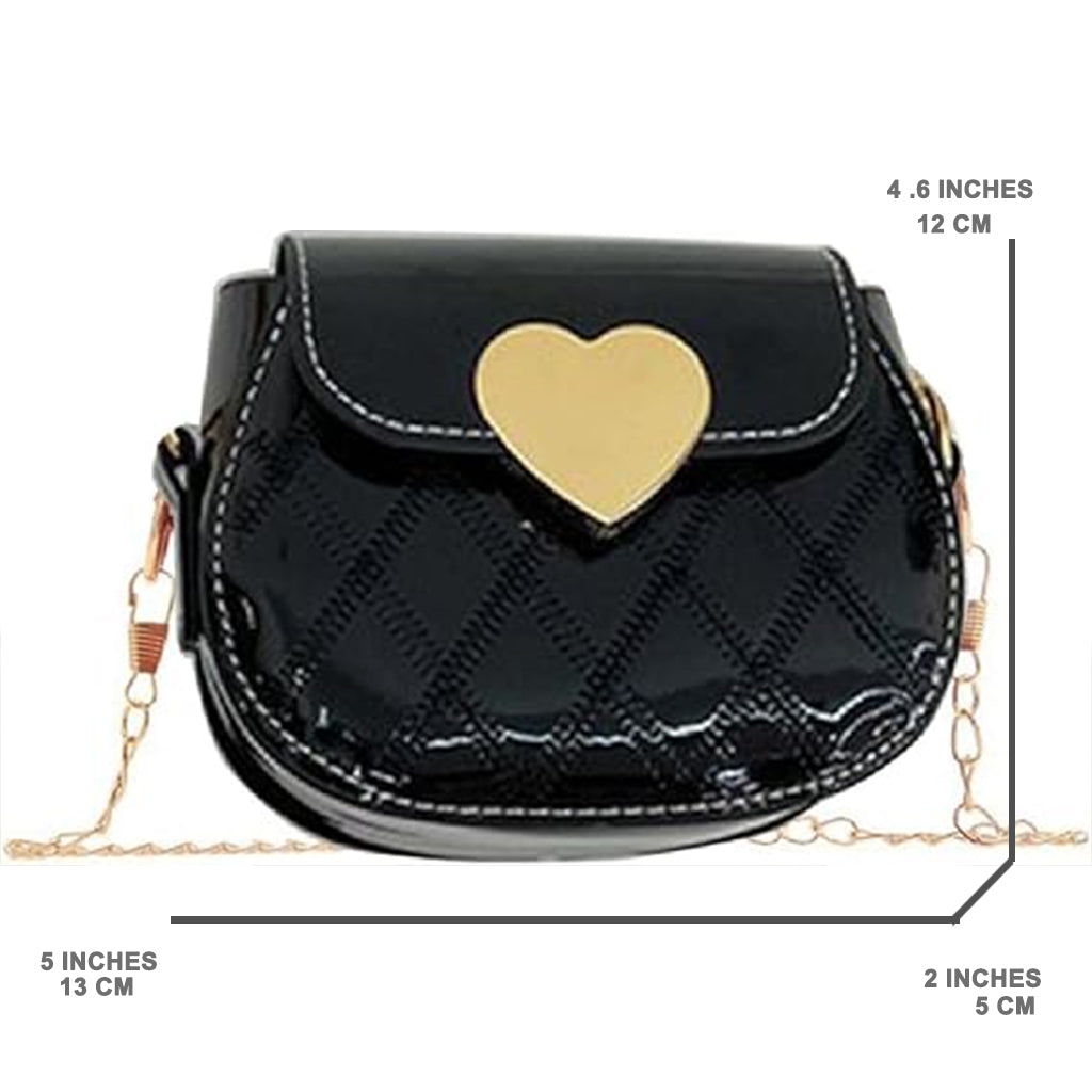 Baby Girls Causal Embossed Heart Pattern Shoulder Bag