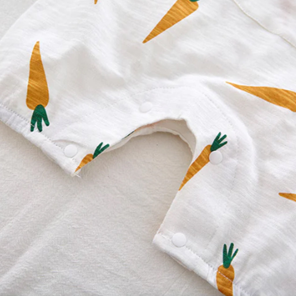 Baby Boy Sleeveless Thin Cotton Carrot Pattern Onesie