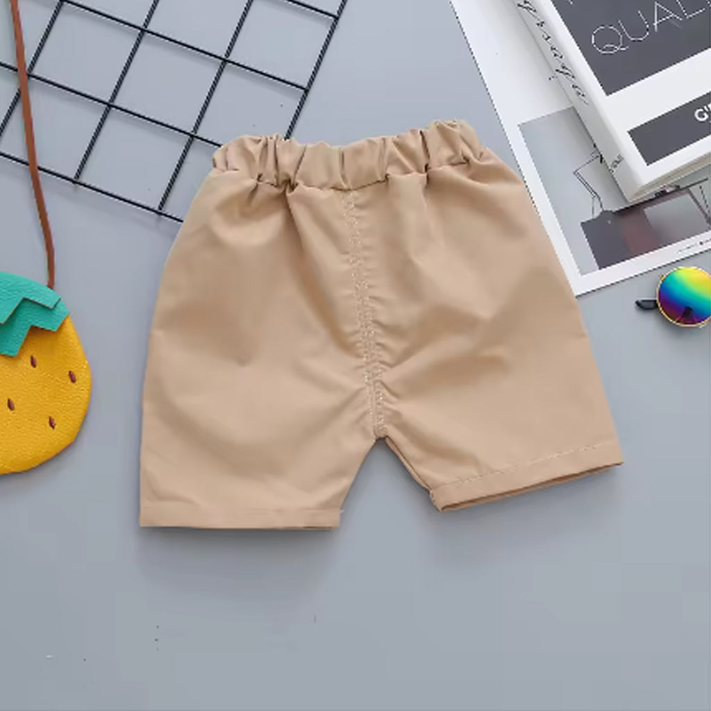 2 Pcs Baby Boy Cotton Stripes Print Polo Shirt And Short Set