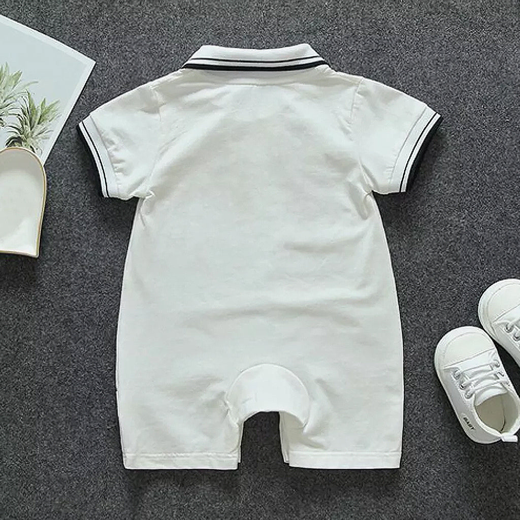 Baby Boy Short Sleeve Polo Shirt Romper