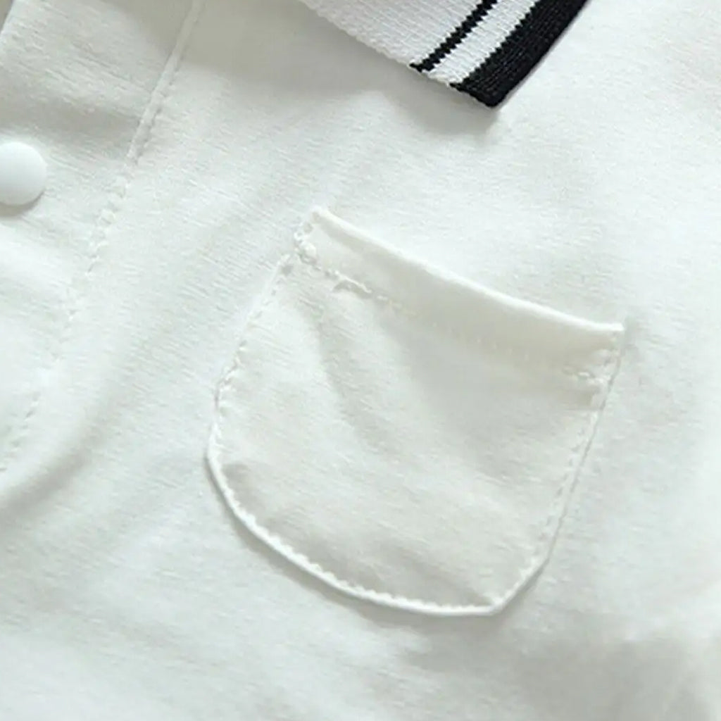 Baby Boy Short Sleeve Polo Shirt Romper