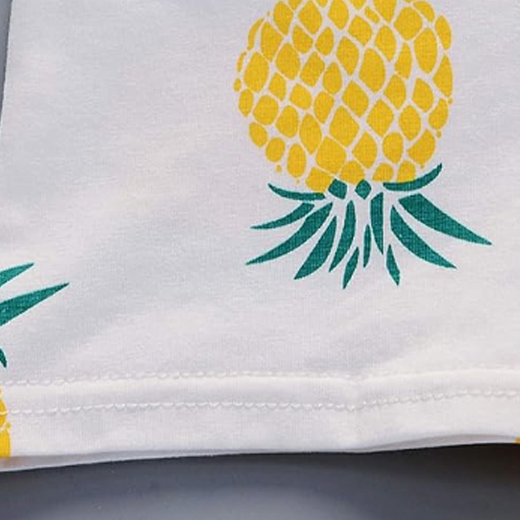 Pineapple Print Short-Sleeve Tee And Shorts Set