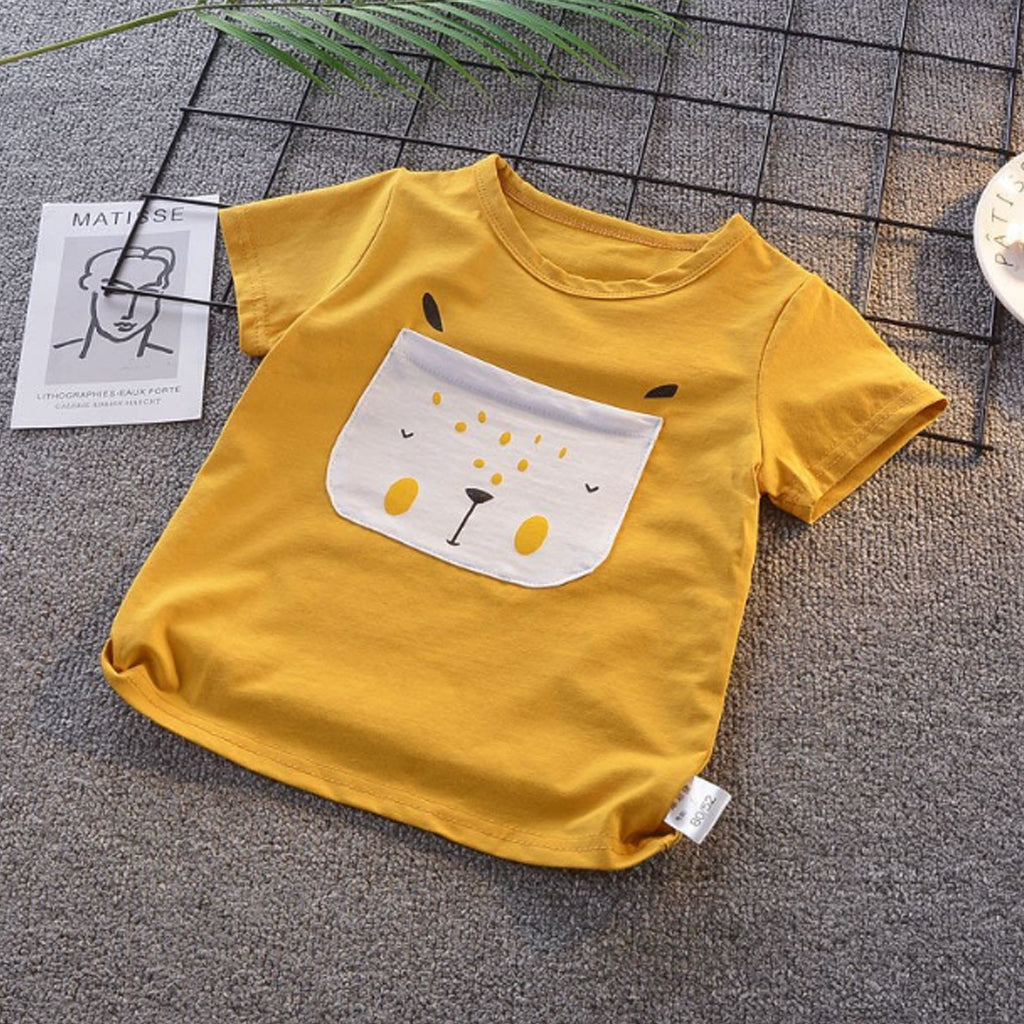 2pcs Baby Boy Casual Animal Baby's Sets Bear Print Short-Sleeve