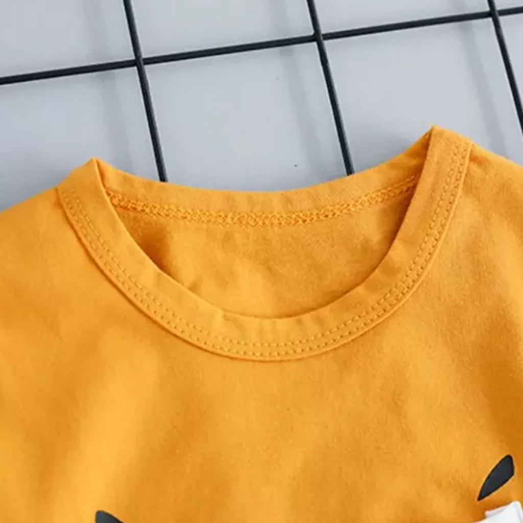 2pcs Baby Boy Casual Animal Baby's Sets Bear Print Short-Sleeve