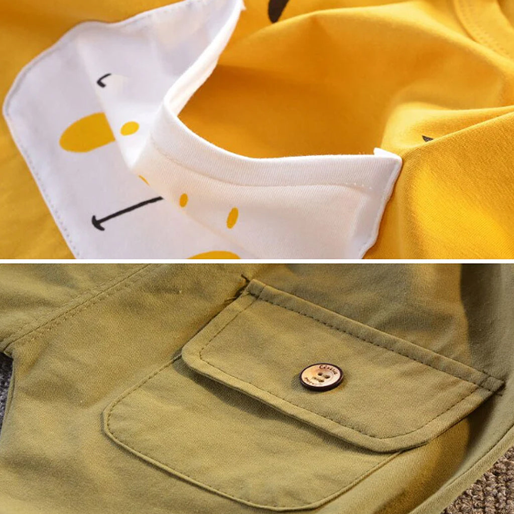 2pcs Baby Boy Casual Animal Baby's Sets Bear Print Short-Sleeve