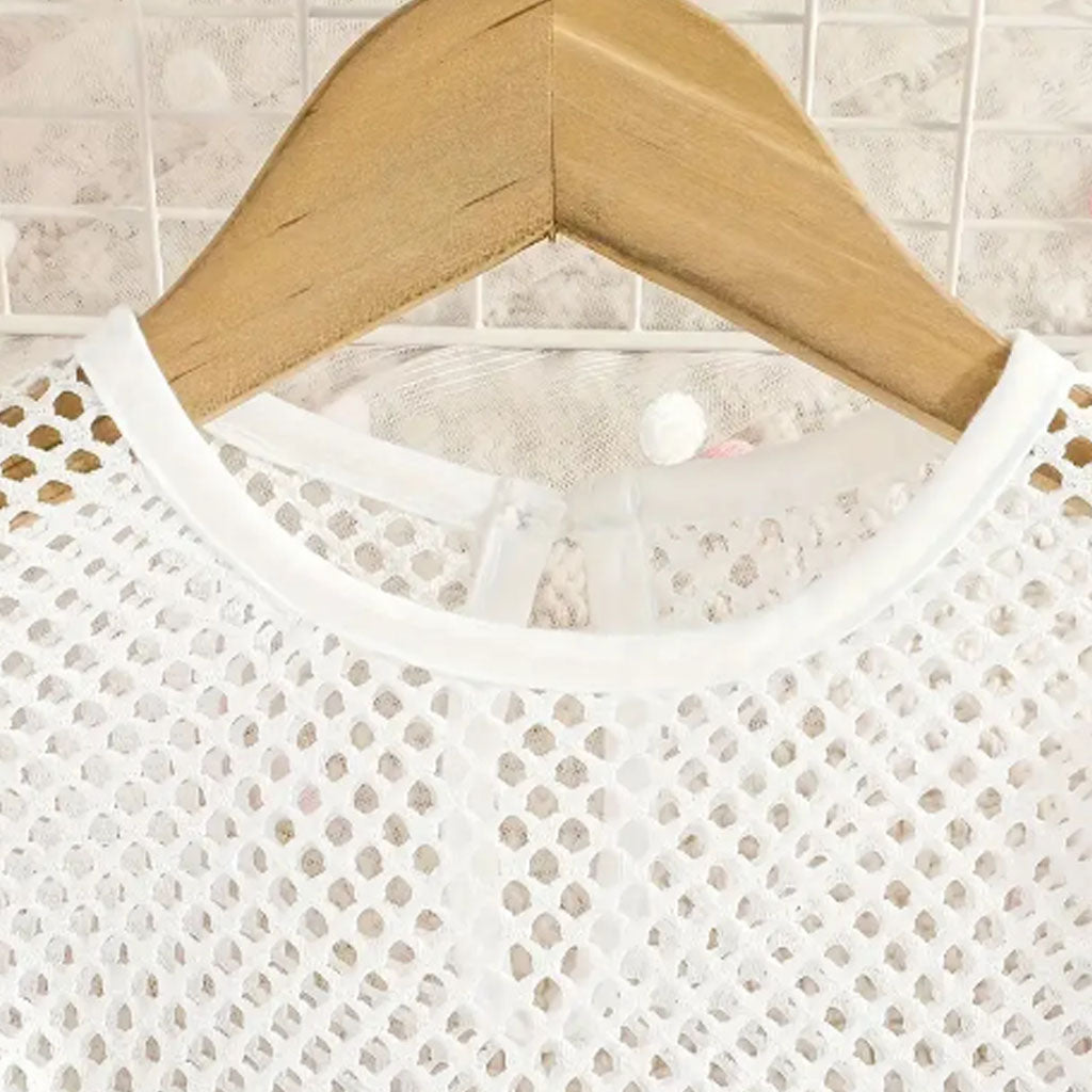 3Pcs Toddler Girl Solid Colour Mesh Grip Pullover, Cami Top, and Solid Skirt