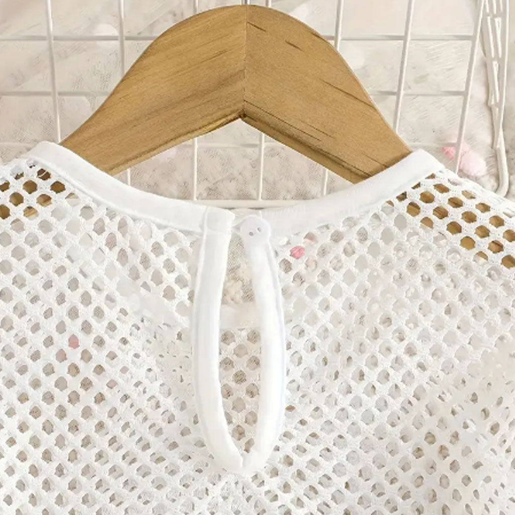 3Pcs Toddler Girl Solid Colour Mesh Grip Pullover, Cami Top, and Solid Skirt