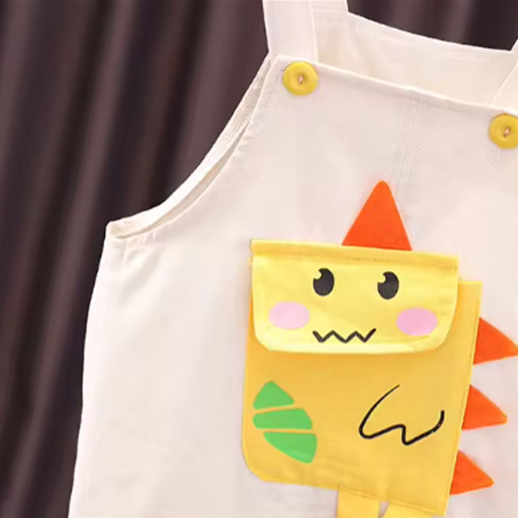 Baby Boy 2 Piece Stripped Half-Sleeves Shirt With Cartoon Pocket & Short Set