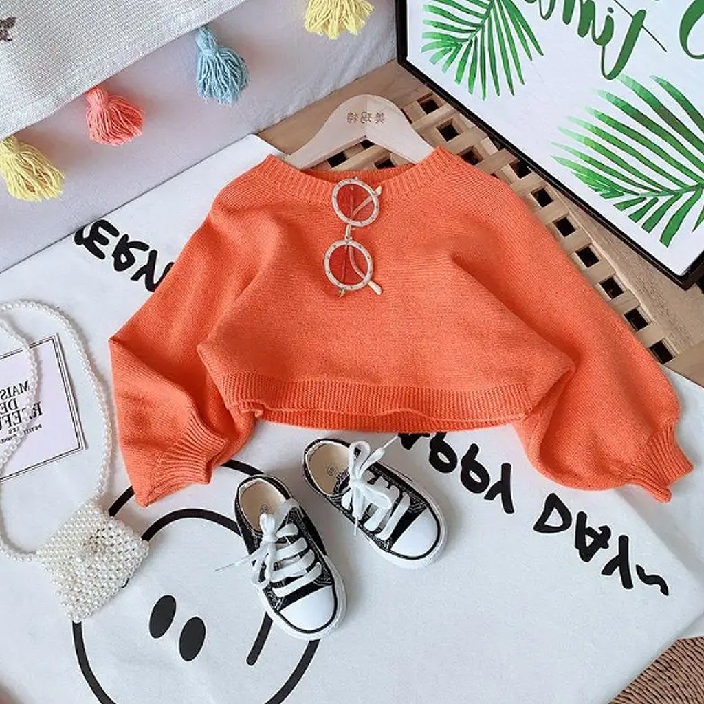 2pcs Toddler Girl Long-Sleeve Knitting Loose fit Sweater and Leopard Printed Skirt