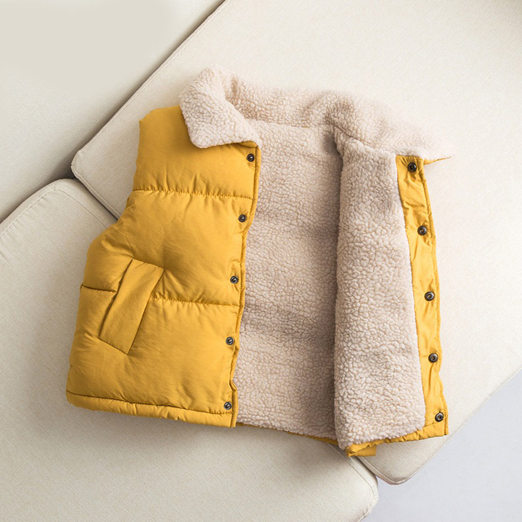 Toddler Boy/Girl Lapel Collar Sleeve-Less Fleece Vest Jacket