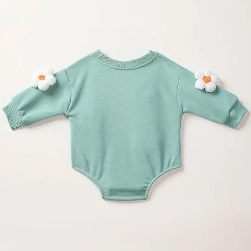Baby Girl 3D Daisy Flower Decor Long Sleeve Romper
