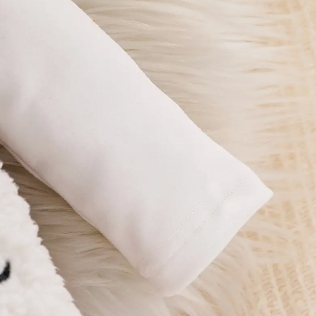 2pcs Baby Girl Animal Embroidery Fuzzy Overall and Mock Neck Long Sleeve Top