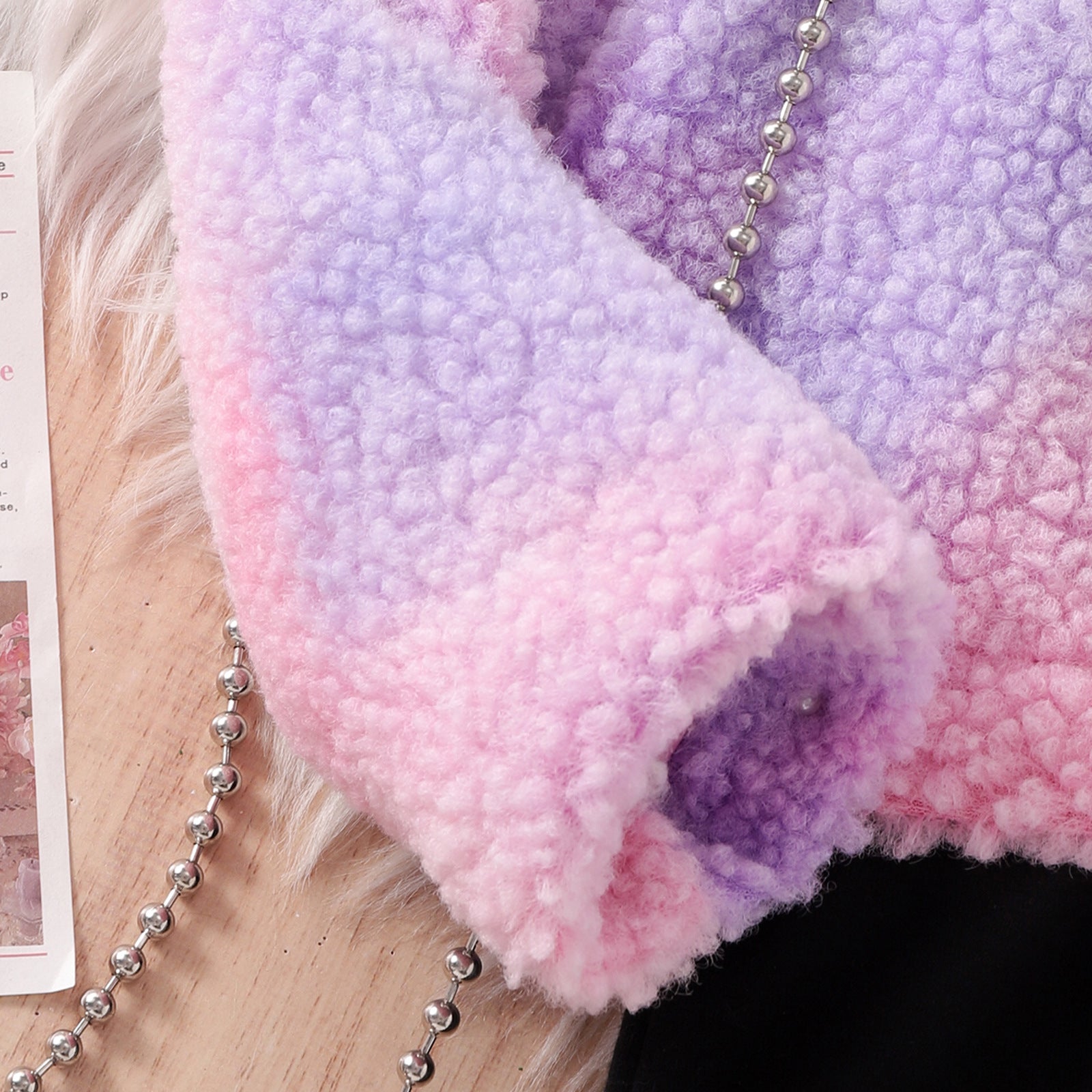 2Pcs Baby Girl Lapel Furry Coat With Suspenders Jumpsuit Trousers