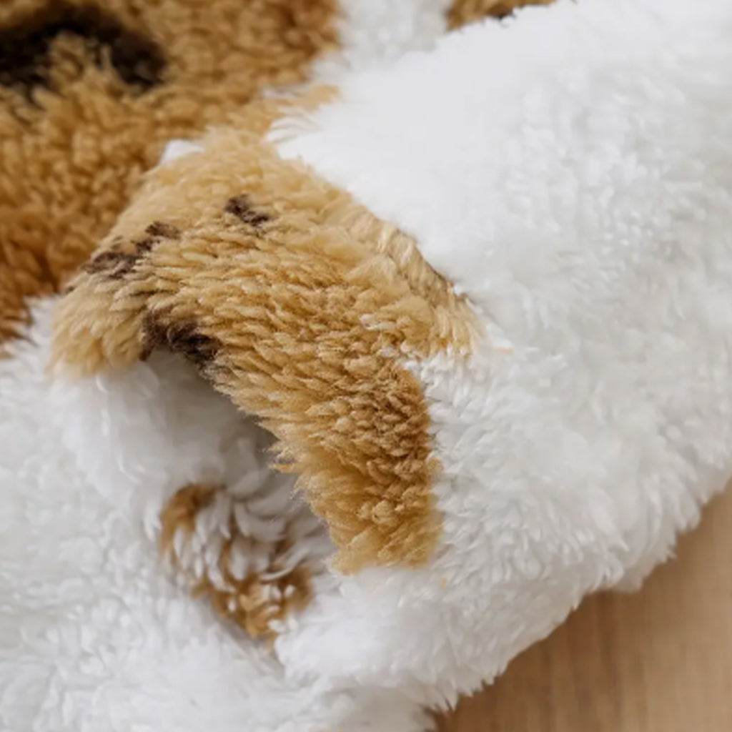 Baby Boy / Girl Teddy Bear Plaid Fuzzy Fleece Long-sleeve Hooded Jumpsuit