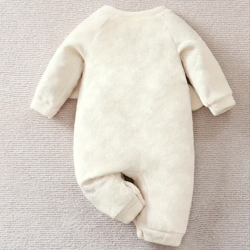 Baby Boy 3D Puppy Flannel Long-Sleeve Romper