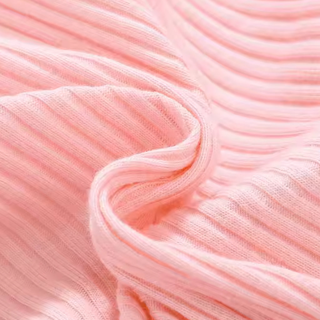 Baby Girl Ribbed Long-sleeve Floral Print Romper with Headband Set