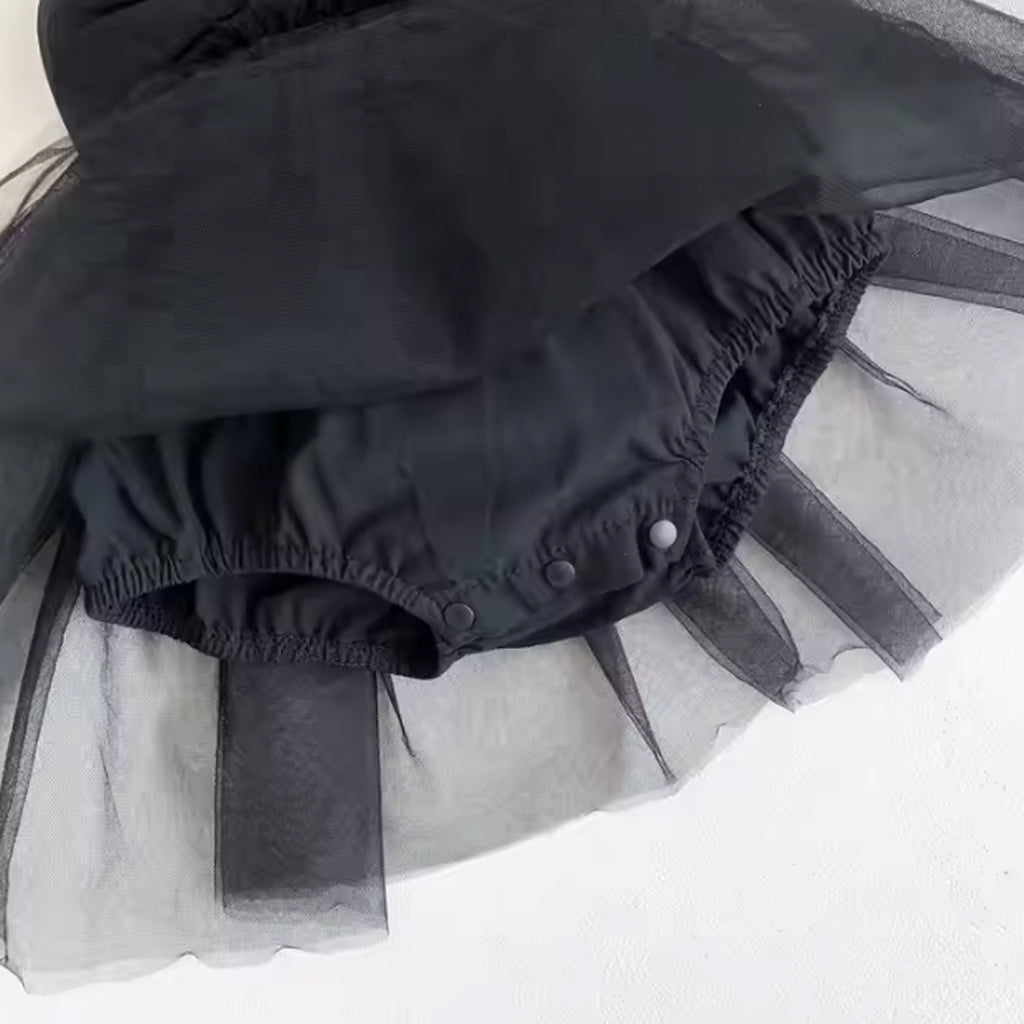 Baby Girl Cute Bowknot Design Sleeveless Mesh Party Romper