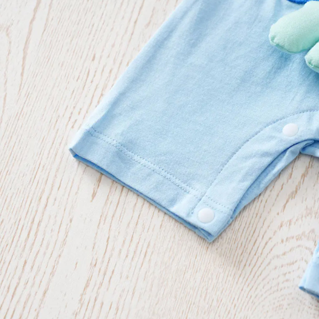 Baby Boy Cute 3D Octopus Design Round Neck Short-Sleeve Romper