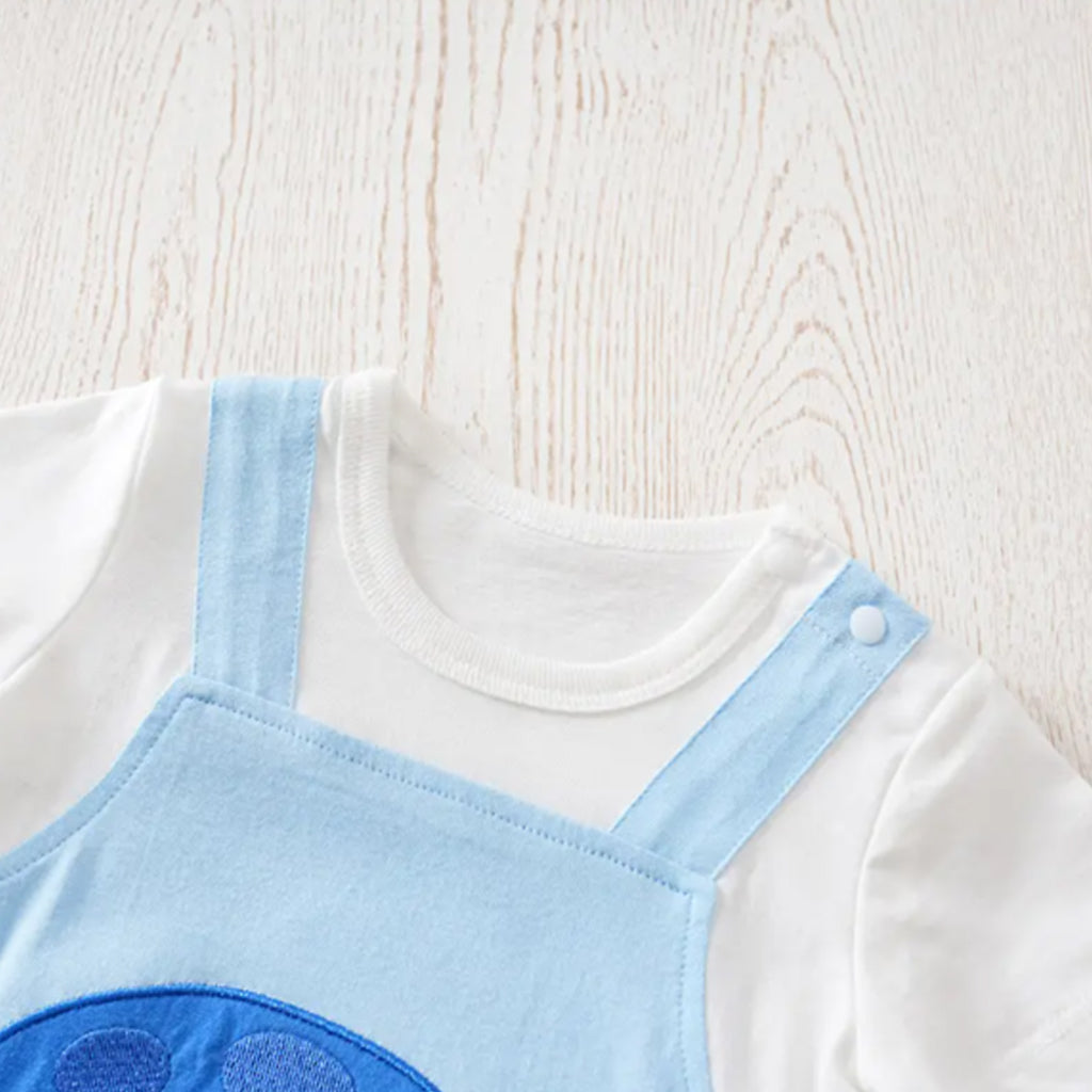 Baby Boy Cute 3D Octopus Design Round Neck Short-Sleeve Romper