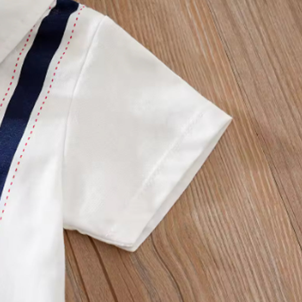 Baby Boy Classic Bow Tie Strap Long-sleeve Solid Jumpsuit